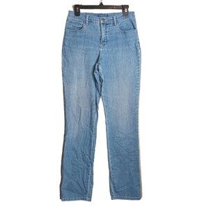 Lee 1889 Straight Jeans Womens 30x31 Light Wash High Rise Stretch Beaded Denim